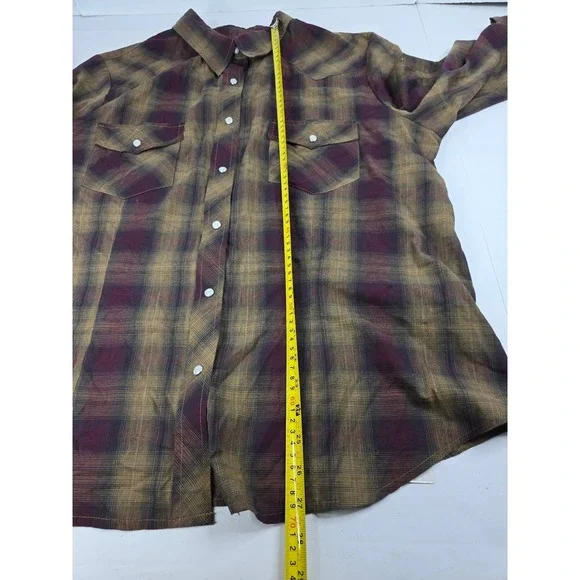 Roper Mens XXL Plaid Western Shirt Long‎ Sleeve Pearl Snap Front Cowboy Casual - Picture 8 of 13